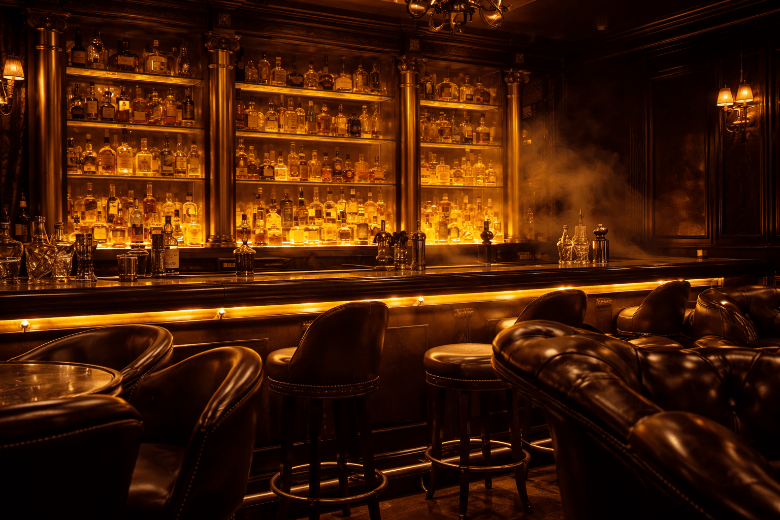 Ambiente y barra de Monka Bar, Lambaré