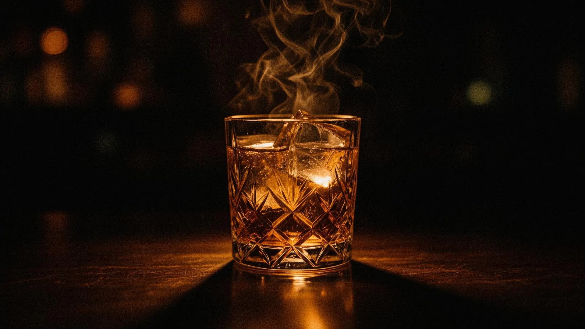 Cóctel ahumado sobre la barra de Monka Bar, Lambaré